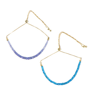 Zilveren armband met neon blauwe apatieten
