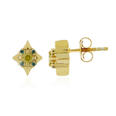 Orecchini in argento con Diamante Giallo I3