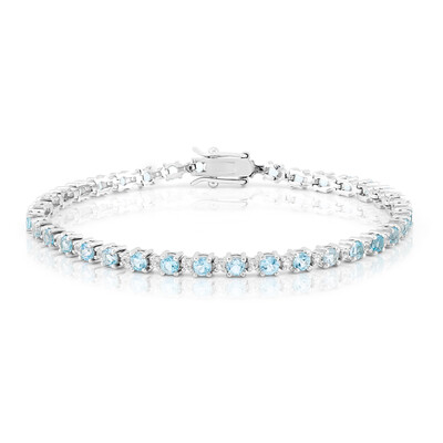 Himmelblauer Topas-Silberarmband