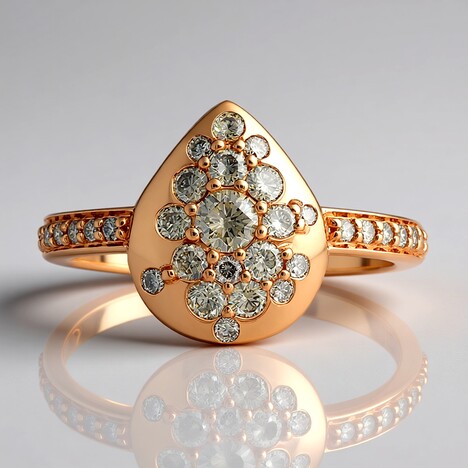 Anello in oro con Diamante Rose de France SI1 di Argyle (Annette)