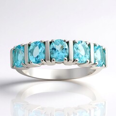 Anello in argento con Apatite Blu (Pallanova)