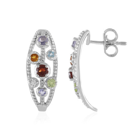 Boucles d'oreilles en argent et Grenat du Mozambique