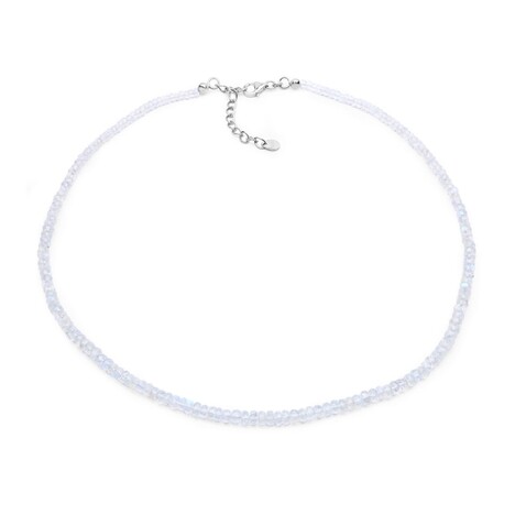 Regenbogen-Mondstein-Silberhalskette