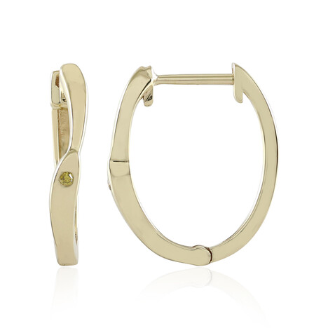 Gelber I3 Diamant-Goldohrringe