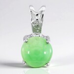 Ciondolo in argento con Crisoprasio Imperiale