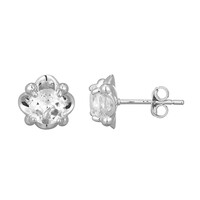 Orecchini in argento con Topazio Bianco