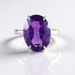 Anello in argento con Ametista Zambiana (de Melo Essence)