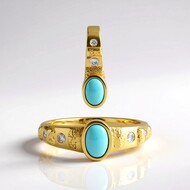 Anillo en plata con Turquesa bella durmiente (Faszination Türkis)
