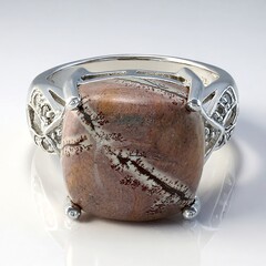 Anello in argento con Diaspro Dentritico Sonora