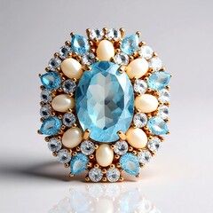 Anello in argento con Topazio Blu Cielo