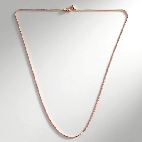 Catenina a serpente regolabile con cursore in argento 925 placcato oro rosa - 61 cm - 5,12 g