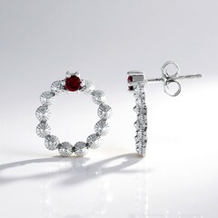 Orecchini in argento con Spinello Rosso