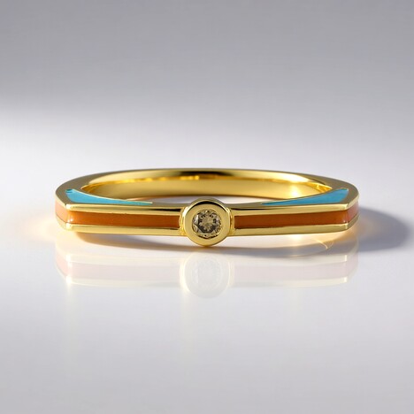 Anello in argento con Diamante Champagne I2