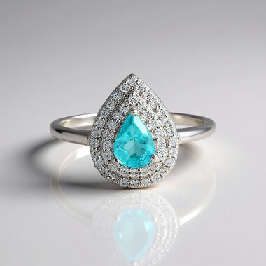 Anillo en plata con Apatita azul