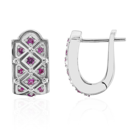 Pinkfarbener Saphir-Silberohrringe (Remy Rotenier)