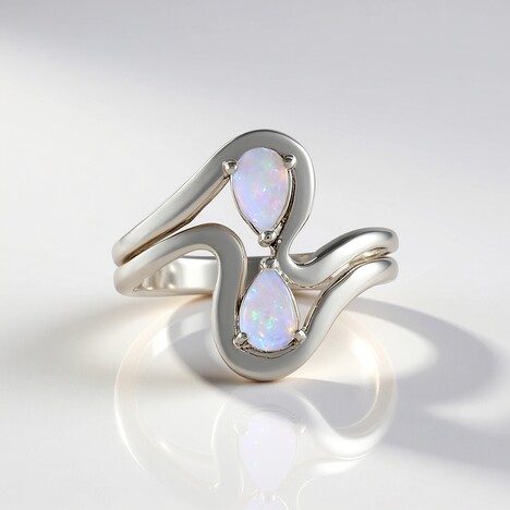 Anello in argento con Opale Australiano
