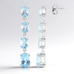 Orecchini in argento con Topazio Blu Cielo
