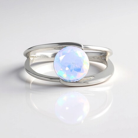 Anello in argento con Opale di Welo AAA (de Melo)