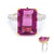 Pinkfarbener Fluorit-Silberring (Gems en Vogue)