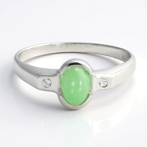 Anello in argento con Crisoprasio Imperiale