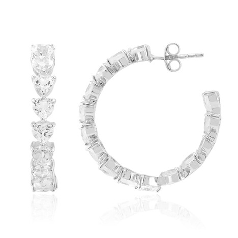 Weißer Topas-Silberohrringe