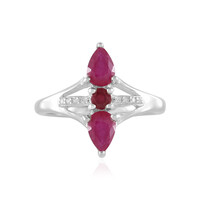 Bague en argent et Rubis de Madagascar