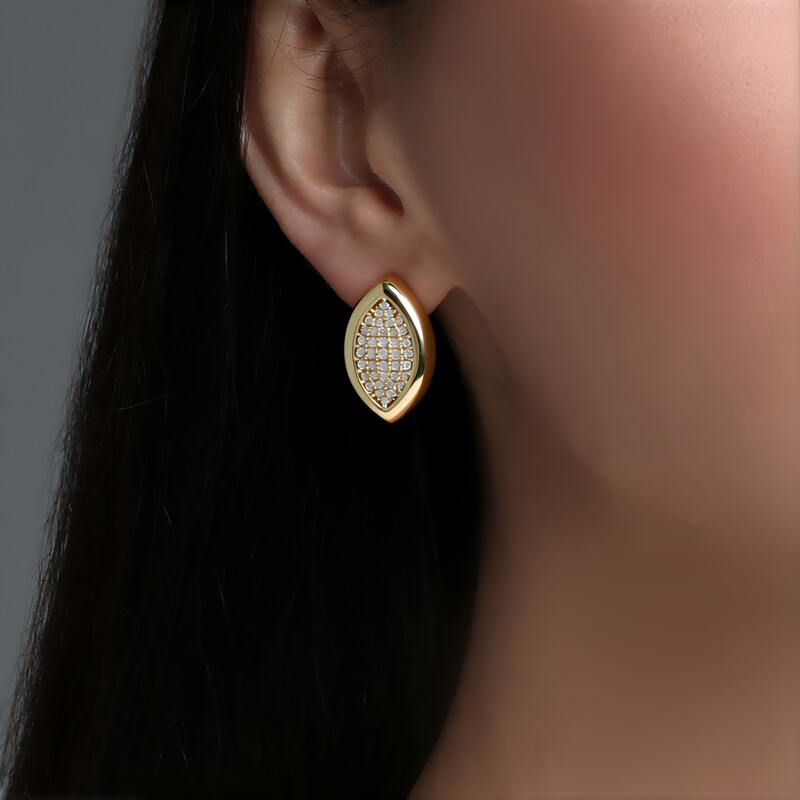 Pendientes en oro con Diamante I1 (H)  (de Melo Gold)