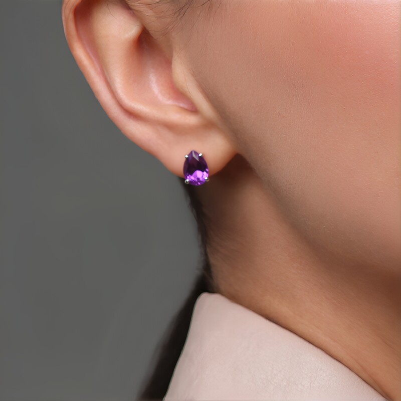 Pendientes en plata con Amatista