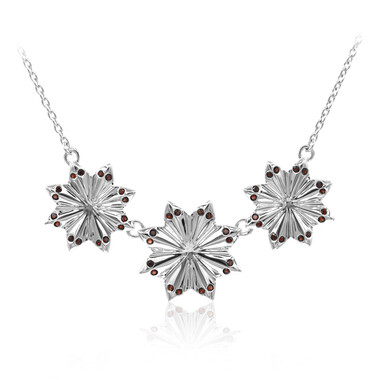 Mosambik-Granat-Silbercollier