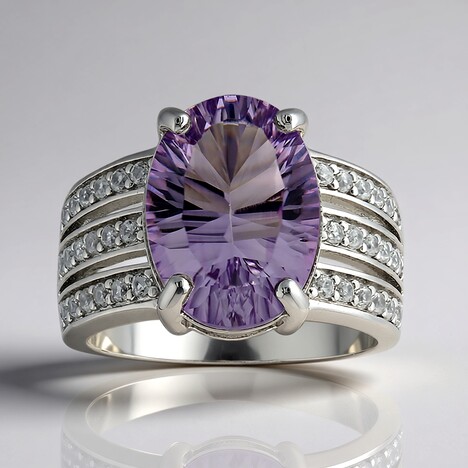 Bague en argent et Améthyste de Bolivie
