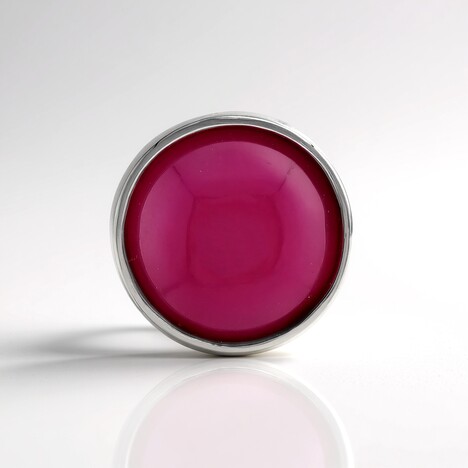 Ciondolo in argento con Calcedonio Lampone (MONOSONO COLLECTION)
