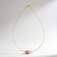 Collana in acciaio inossidabile con Rodocrosite