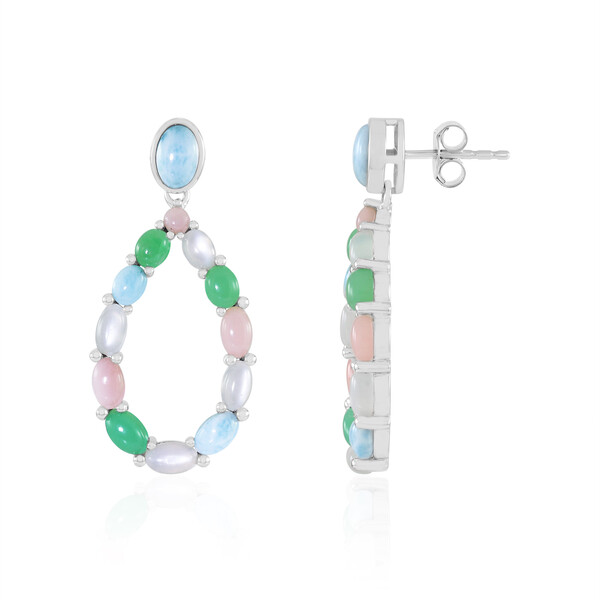Pendientes en plata con Larimar