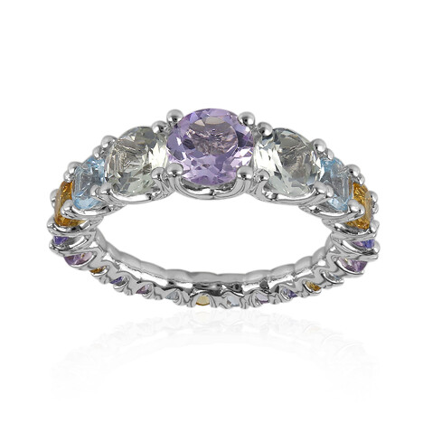 Bague en argent et Améthyste Rose de France