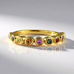 Anello in argento con Zaffiro Fancy