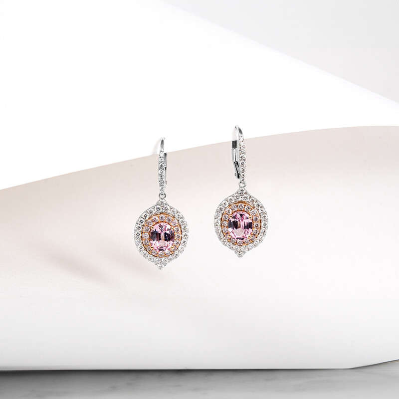 Pinkfarbener Spinell-Goldohrringe (CIRARI)