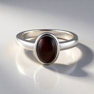 Rotes Tigerauge-Silberring