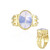 Anillo en plata con Cuarzo azul lunar