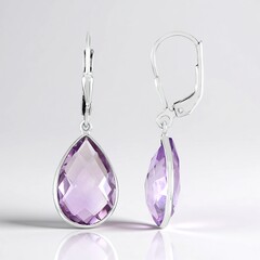 Orecchini in argento con Ametista Rose de France