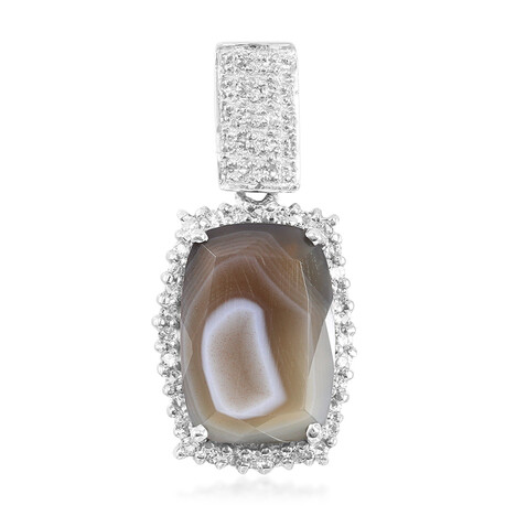 Pendentif en argent et Agate du Botswana