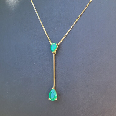 Collar en oro con Esmeralda de Zambia AAA