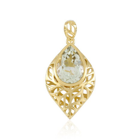 Zilveren hanger met een groene amethist (Ornaments by de Melo)