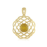 Gelber Madagaskar-Saphir-Silberanhänger (Ornaments by de Melo)