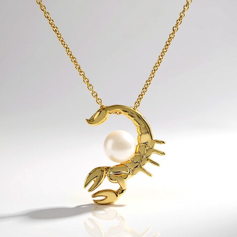 Collana in argento con Perla d'Acqua Dolce Bianca