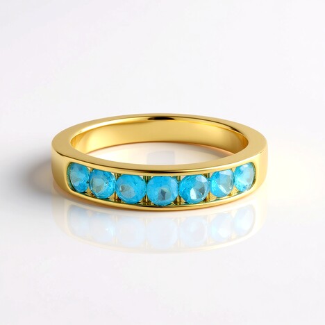 Anello in argento con Apatite Blu Neon