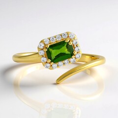 Anello in argento con Diopside Russo