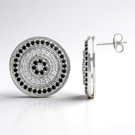 Orecchini in argento con Spinello Nero