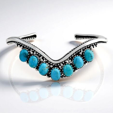 Bracciale in argento con Turchese Kingman Mohave Blu (Jones Lee)
