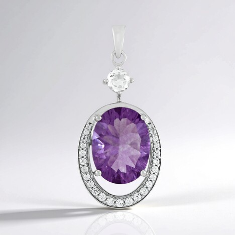 Ciondolo in argento con Fluorite Viola
