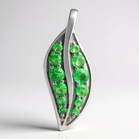 Ciondolo in argento con Tsavorite AAA del Kenia